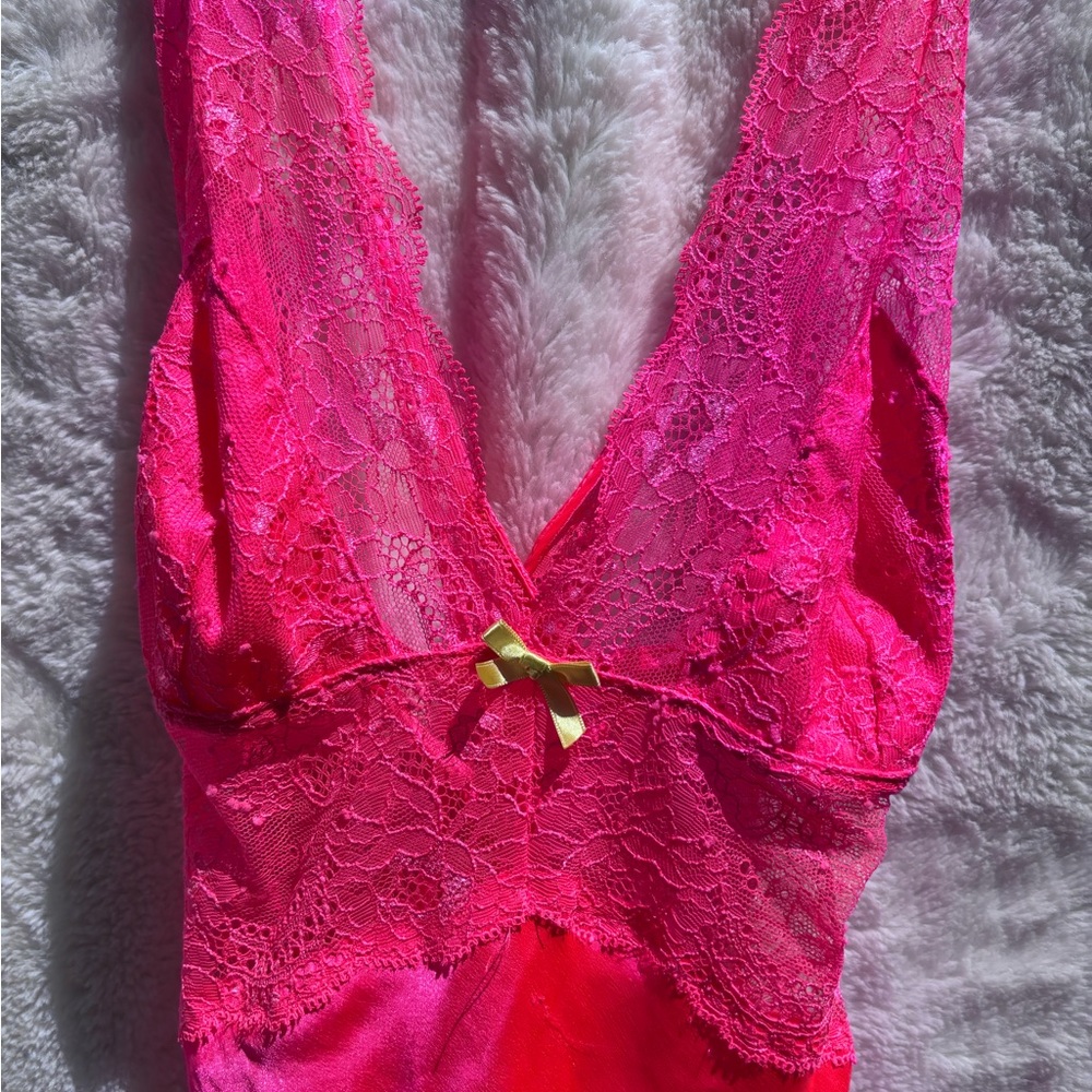 Victoria's Secret Pink Lace Chemise Slip Dress Lingerie